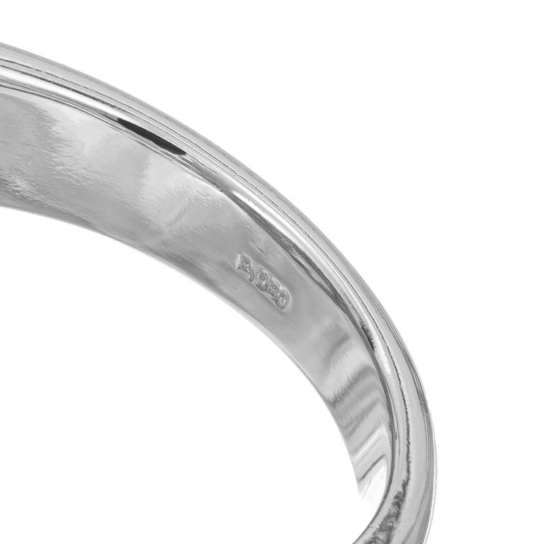 GIA Certified 1.29 Carat Calibre Sapphire Diamond Platinum Domed Engagement Ring – image 7