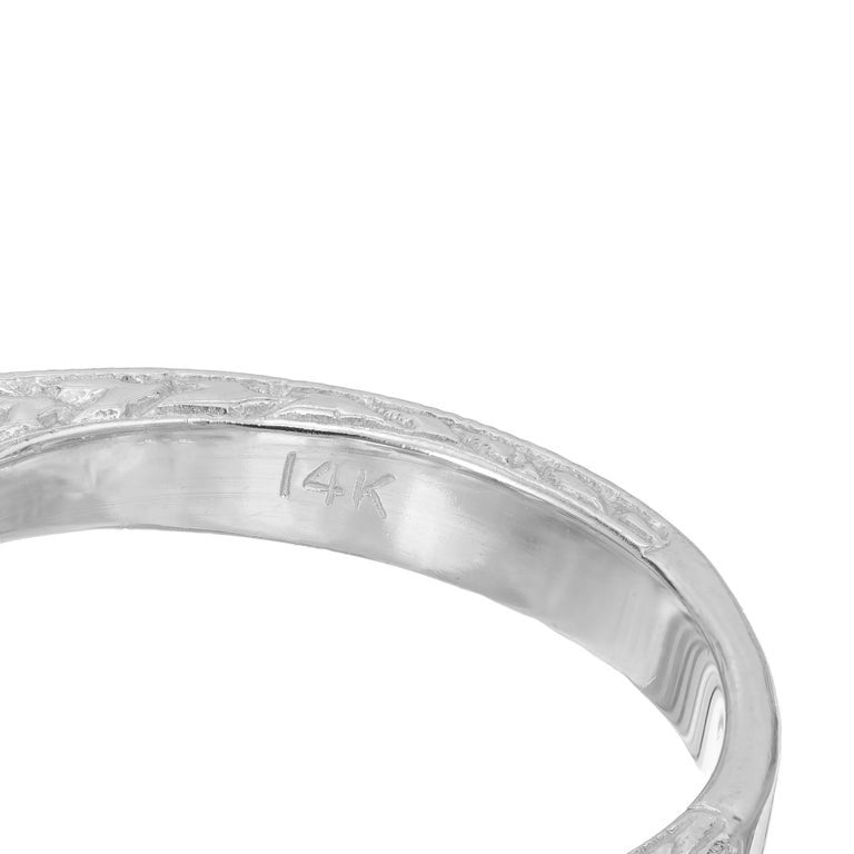Vintage 1.69ct 1930s Transitional Cut 14k White Gold Diamond Baguette Sides Ring – image 5