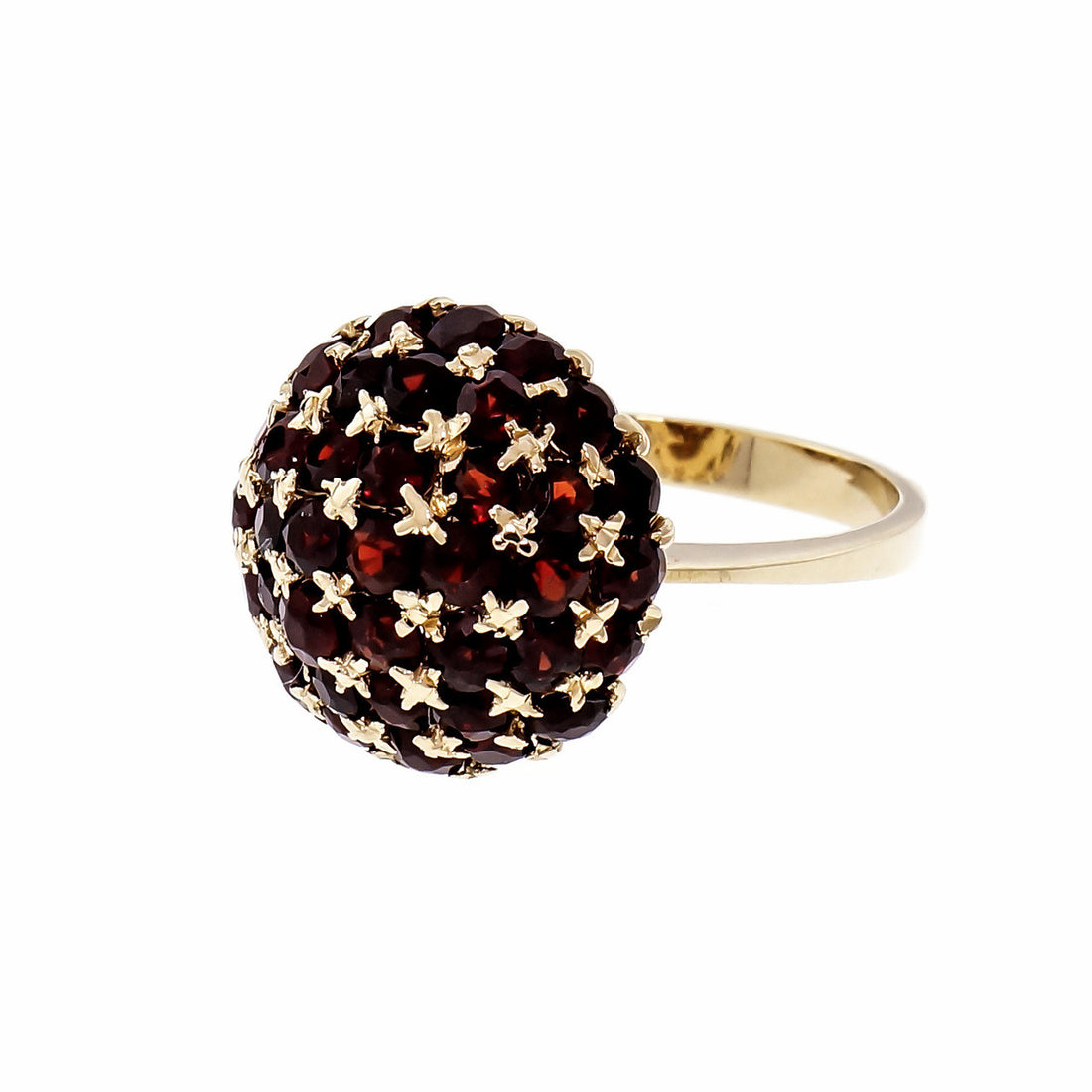 Vintage 1950 3.00ct Garnet Dome Ring 18k Yellow Gold – image 2
