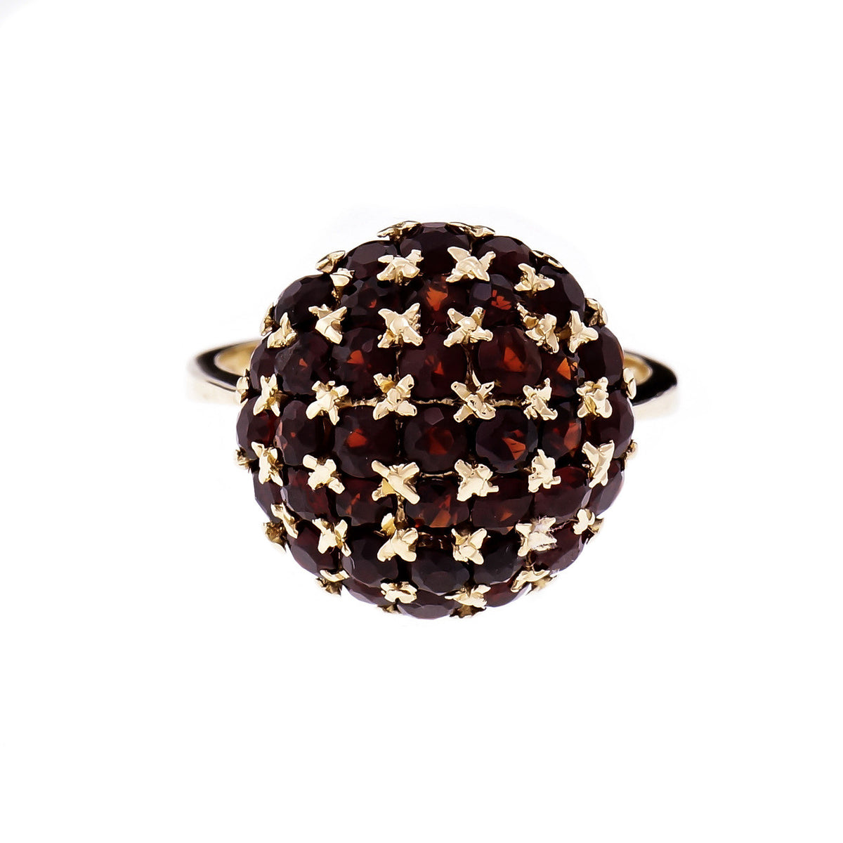 Vintage 1950 3.00ct Garnet Dome Ring 18k Yellow Gold