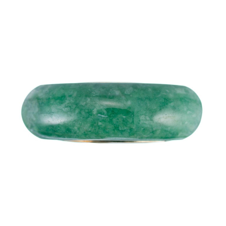 GIA Certified Natural Jadeite Jade Gold Saddle Ring – image 2
