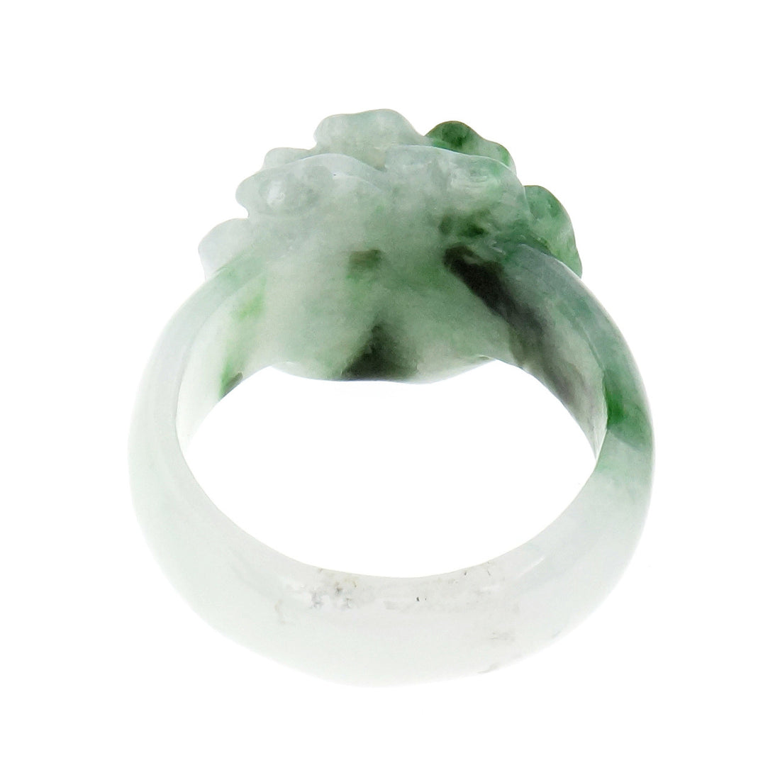 GIA Certified Jadeite Jade Flower Ring Blended Green White – image 5