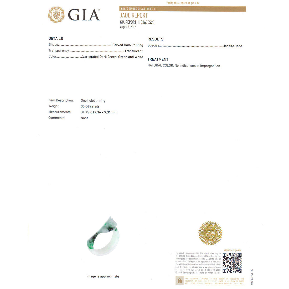 GIA Certified Jadeite Jade Flower Ring Blended Green White – image 8