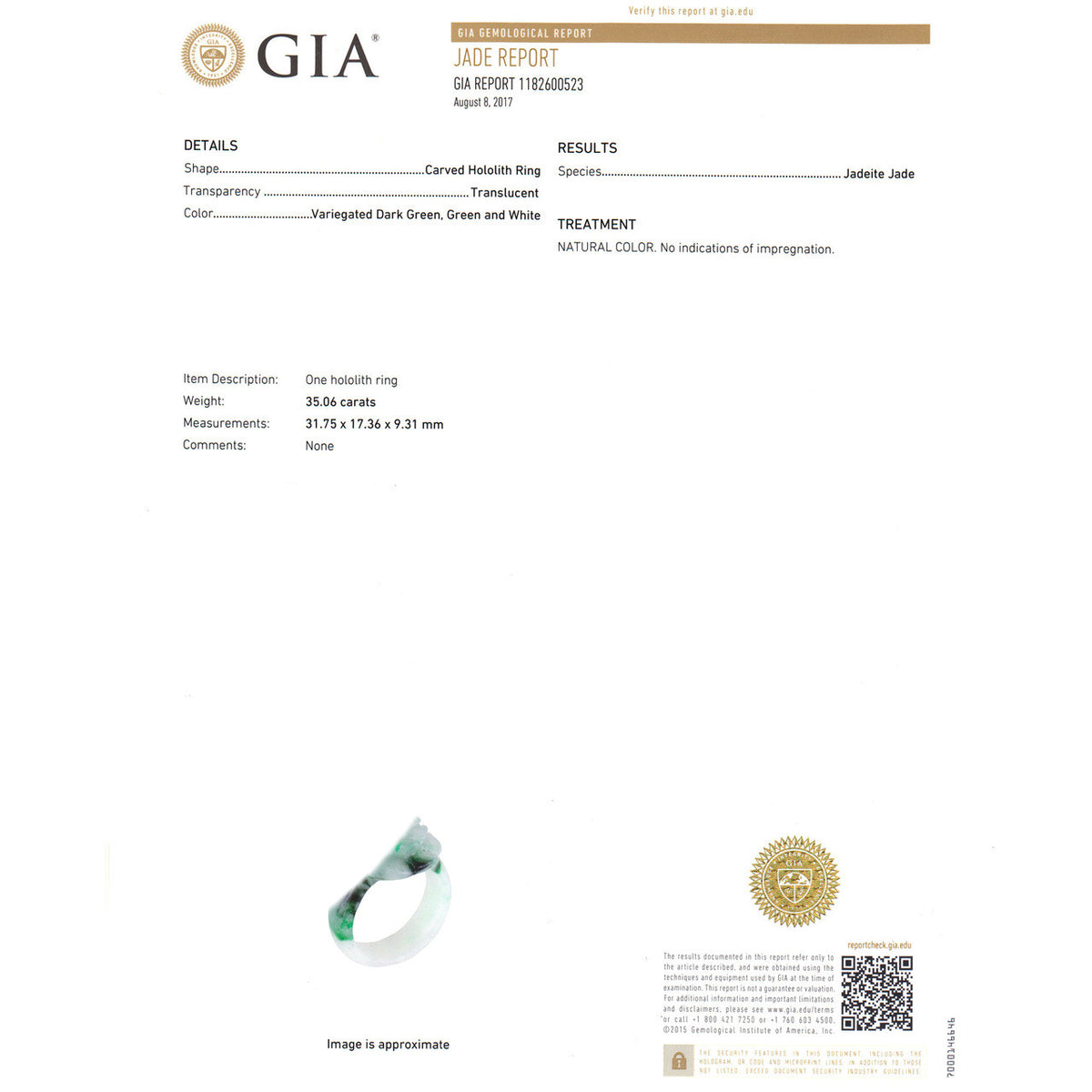 GIA Certified Jadeite Jade Flower Ring Blended Green White – image 8