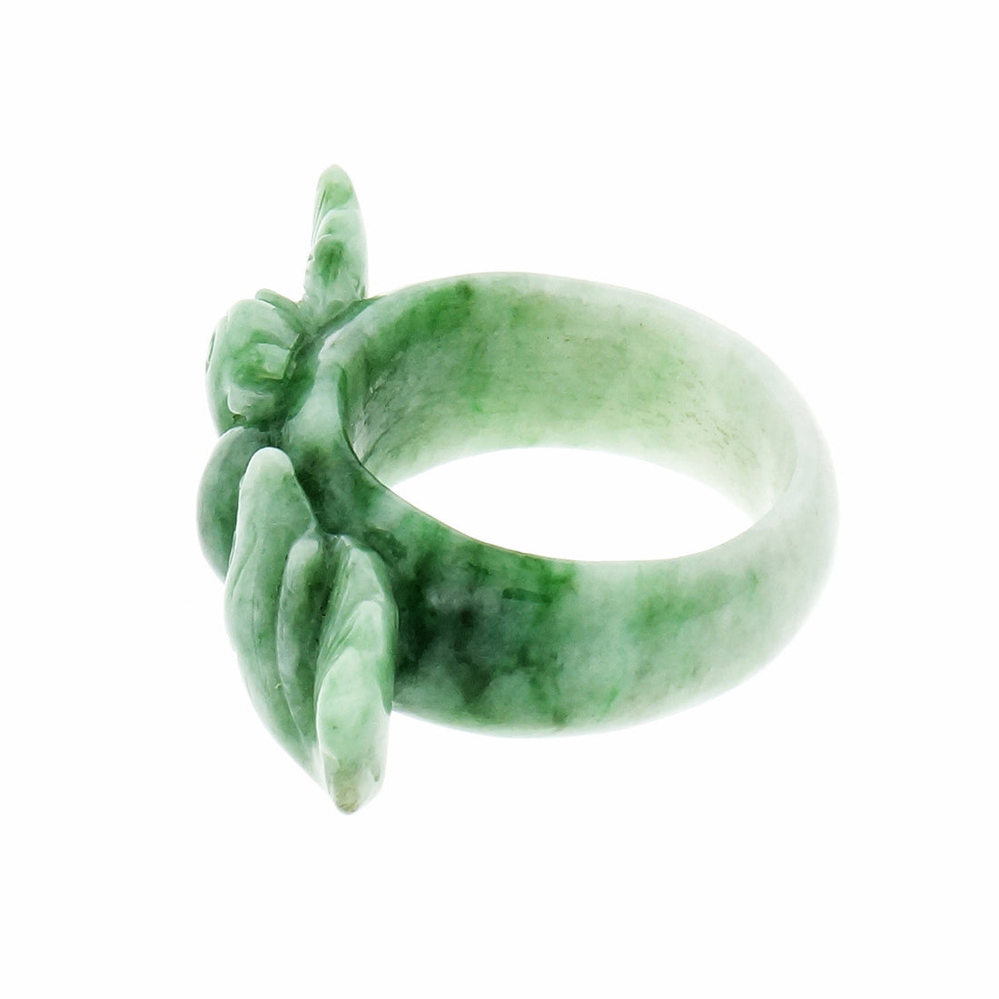 GIA Certified Natural Jadeite Jade Double Fish Ring – image 4