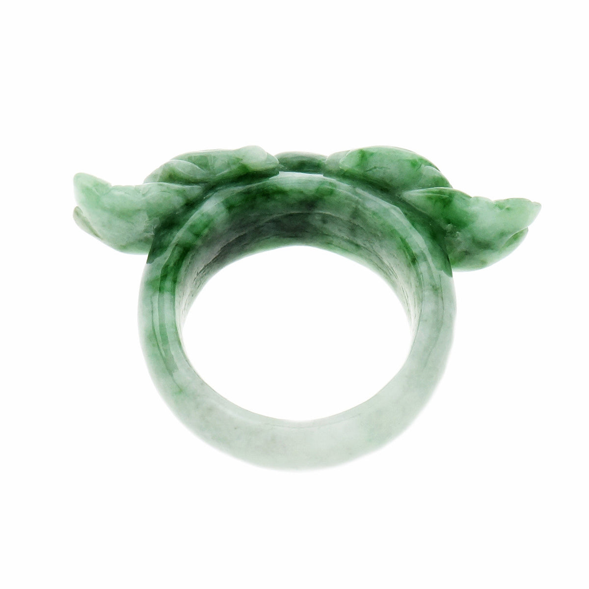 GIA Certified Natural Jadeite Jade Double Fish Ring – image 5
