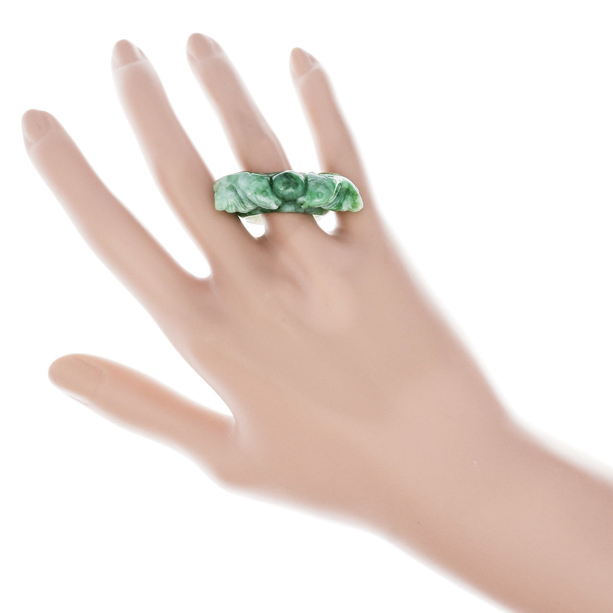 GIA Certified Natural Jadeite Jade Double Fish Ring – image 6