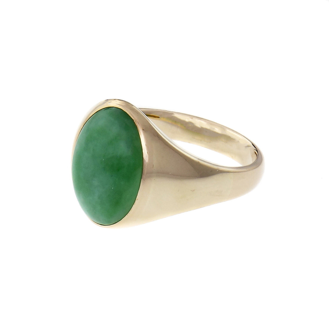 Men’s Or Ladies Natural Jadeite Jade Ring GIA Certified 14k Gold – image 2