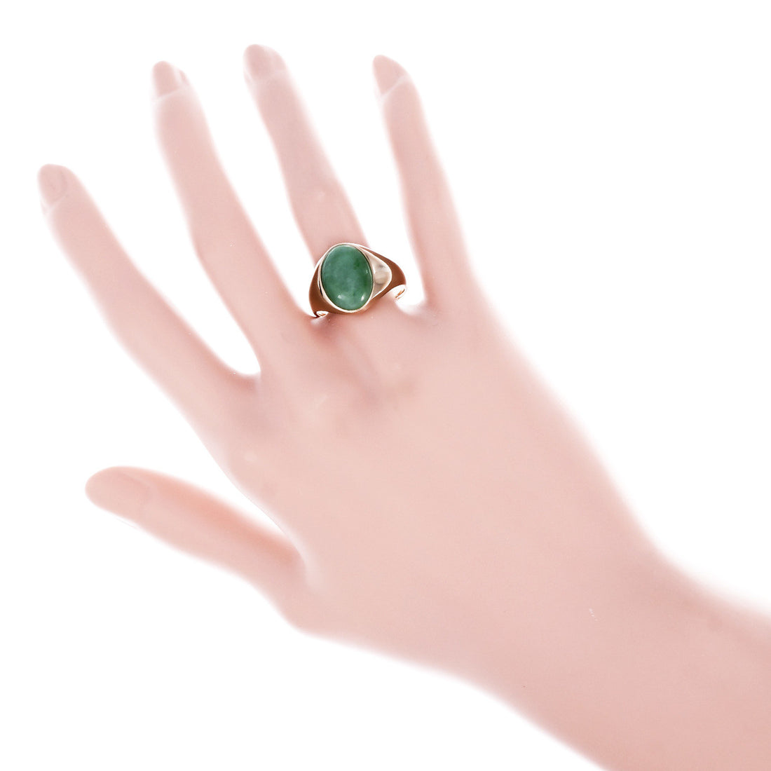 Men’s Or Ladies Natural Jadeite Jade Ring GIA Certified 14k Gold – image 6