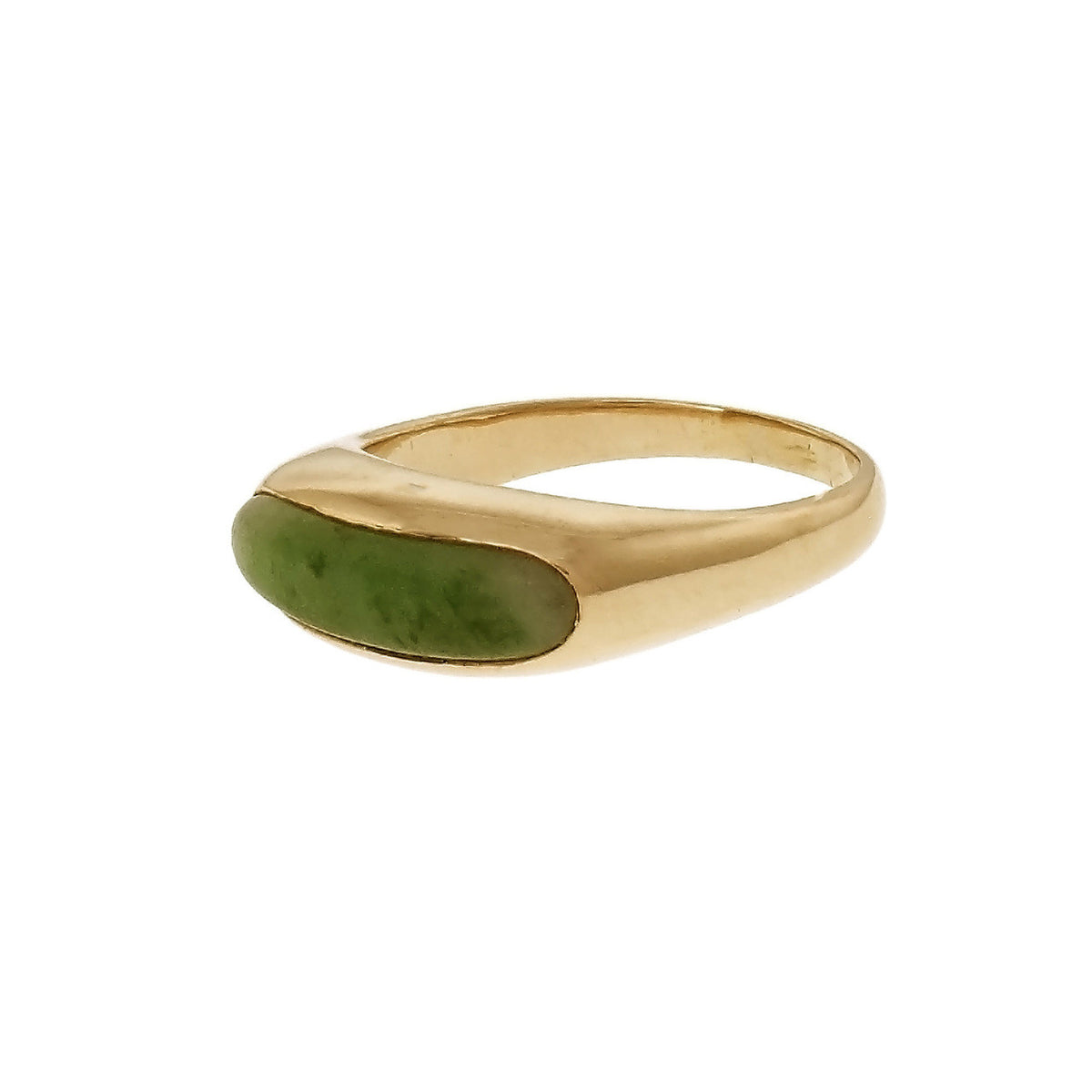 Jadeite Jade Natural Saddle Ring 14k Gold GIA Certified – image 2