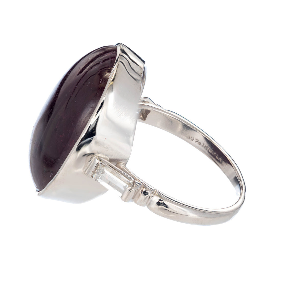 GIA Certified Oval 17.90 Carat Natural Ruby Diamond Platinum Cocktail Ring – image 5