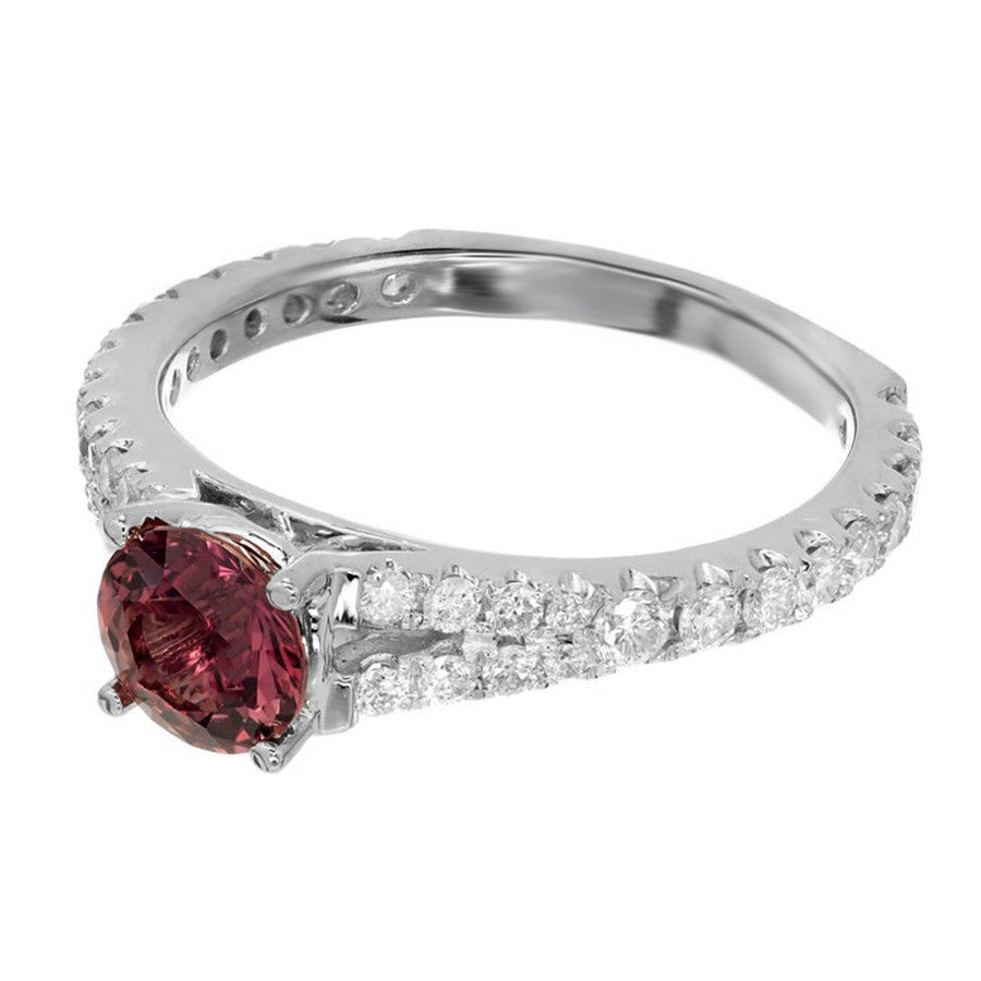 GIA 1.07 Carat Natural Pink Dark Brown Sapphire Diamond Gold Engagement Ring – image 6