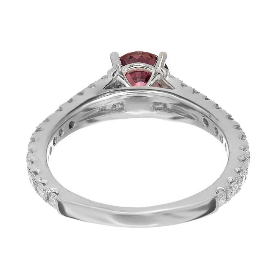GIA 1.07 Carat Natural Pink Dark Brown Sapphire Diamond Gold Engagement Ring – image 5