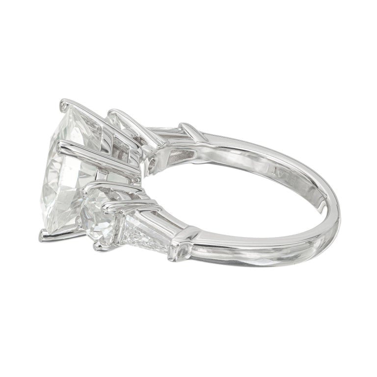 Peter Suchy GIA Certified 6.56 White Sapphire Diamond Platinum Engagement Ring – image 5