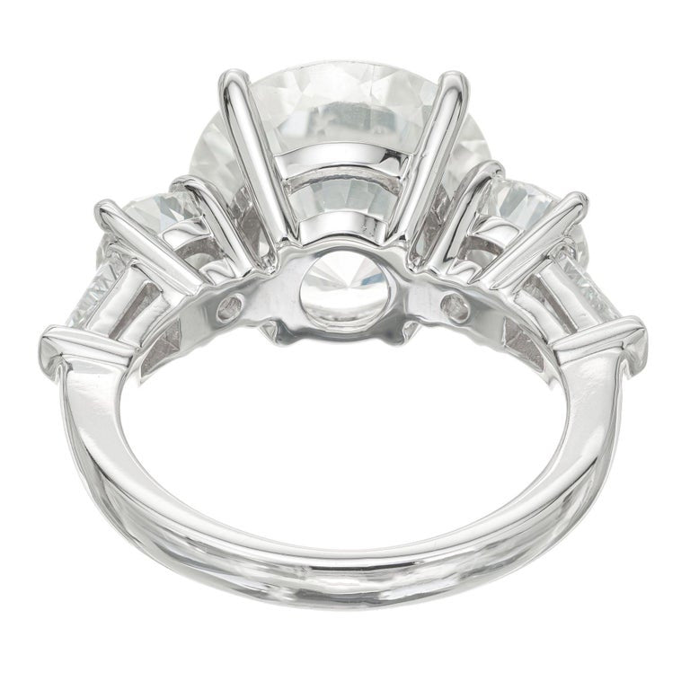 Peter Suchy GIA Certified 6.56 White Sapphire Diamond Platinum Engagement Ring – image 6