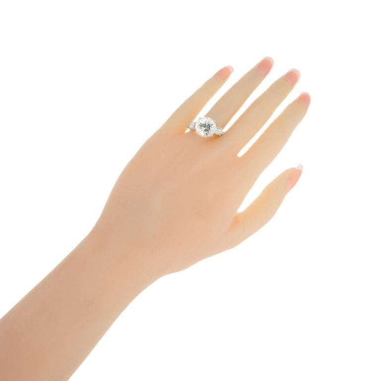 Peter Suchy GIA Certified 6.56 White Sapphire Diamond Platinum Engagement Ring – image 8