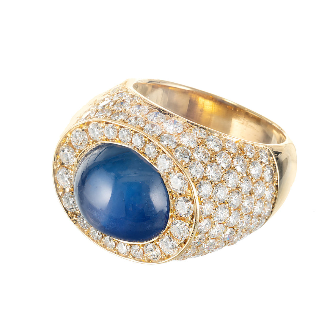 OLD LISTING David Webb 14.4 Carat Star Sapphire Diamond 18k Yellow Gold Ring – image 2