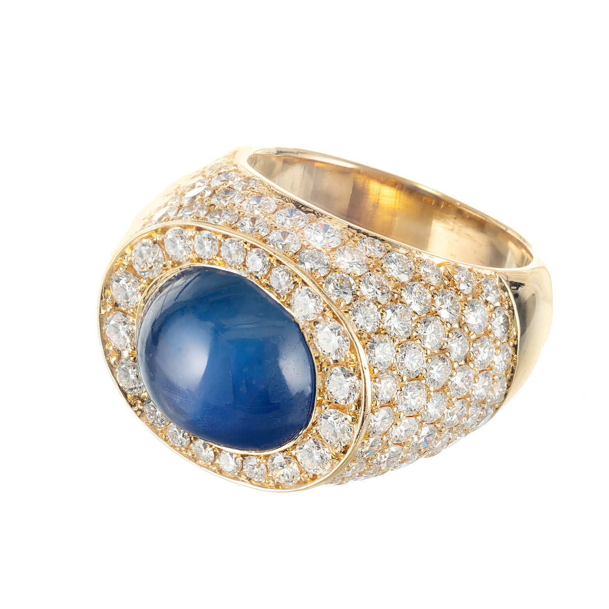 OLD LISTING David Webb 14.4 Carat Star Sapphire Diamond 18k Yellow Gold Ring – image 2