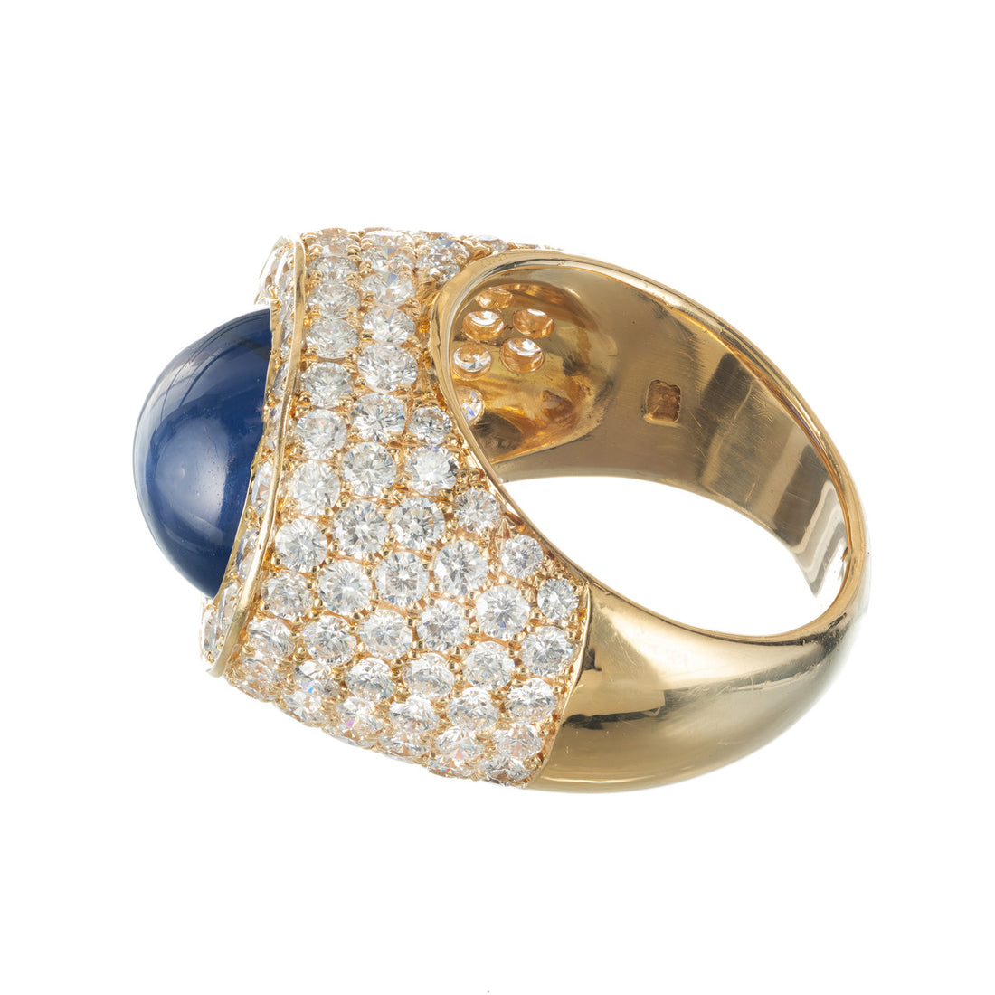 OLD LISTING David Webb 14.4 Carat Star Sapphire Diamond 18k Yellow Gold Ring – image 3