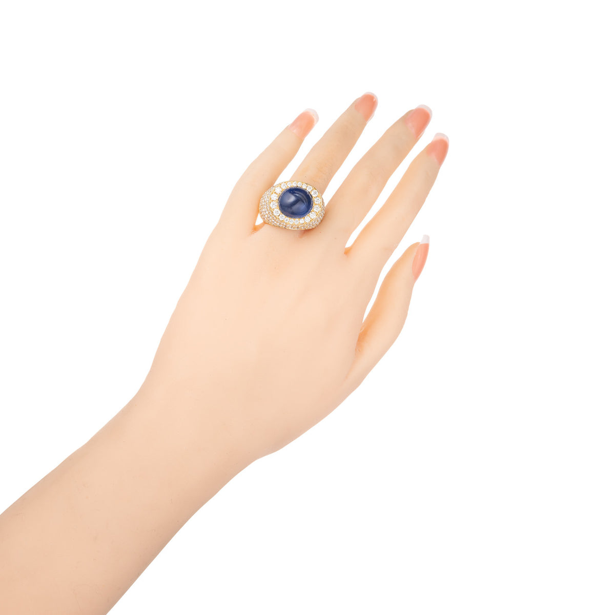 OLD LISTING David Webb 14.4 Carat Star Sapphire Diamond 18k Yellow Gold Ring – image 7