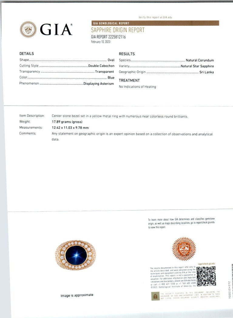 OLD LISTING David Webb 14.4 Carat Star Sapphire Diamond 18k Yellow Gold Ring – image 9