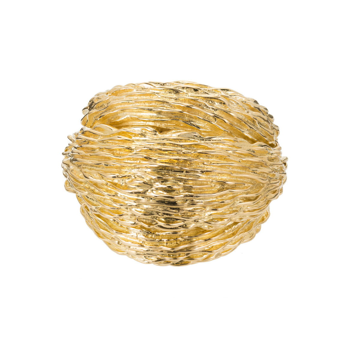 Van Cleef & Arpels Textured Dome Ring 18k Yellow Gold
