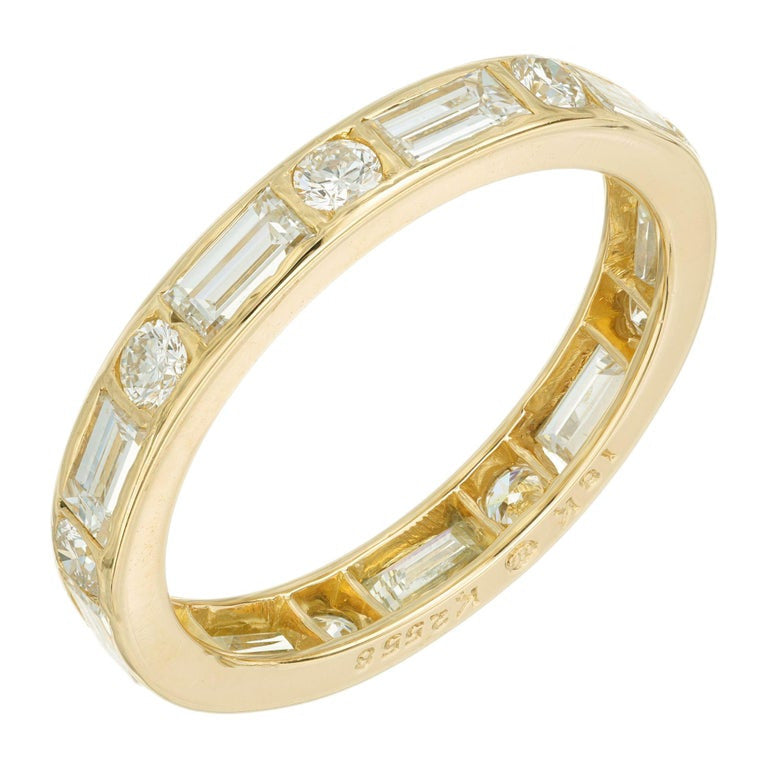 Oscar Heyman 18K .90CT Baguette .30CT Round Diamond Wedding Band Ring