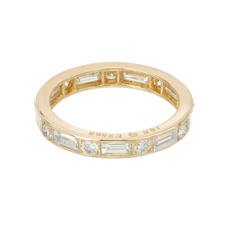 Oscar Heyman 18K .90CT Baguette .30CT Round Diamond Wedding Band Ring – image 2