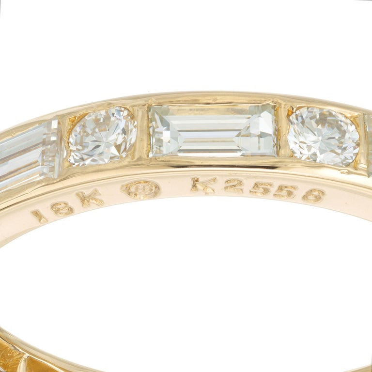 Oscar Heyman 18K .90CT Baguette .30CT Round Diamond Wedding Band Ring – image 5