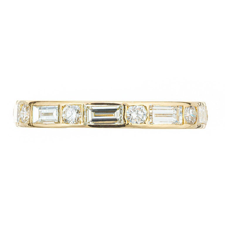 Oscar Heyman 18K .90CT Baguette .30CT Round Diamond Wedding Band Ring – image 3