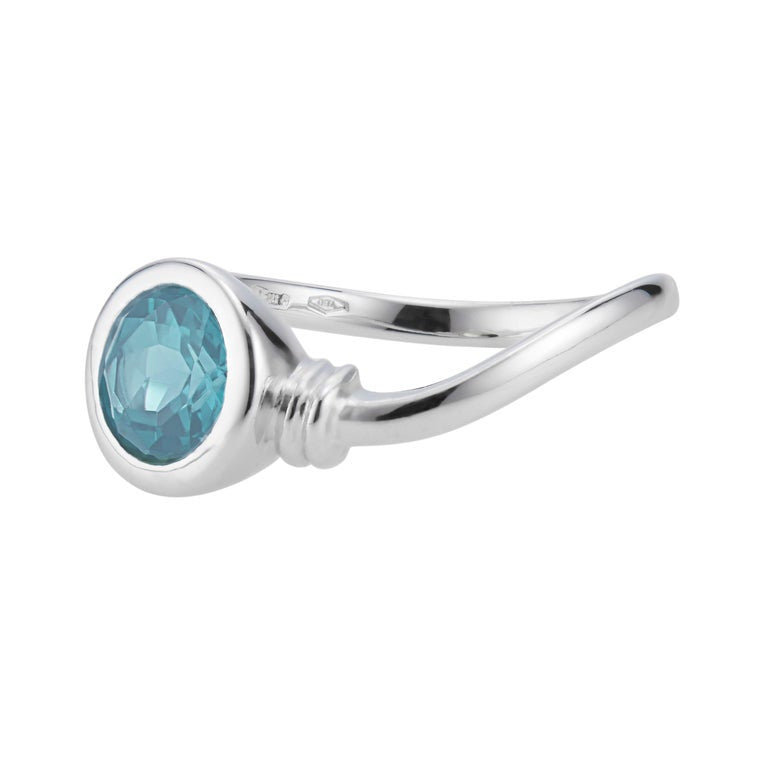Manfredi .95 Carat Aquamarine White Gold Engagement Ring – image 3