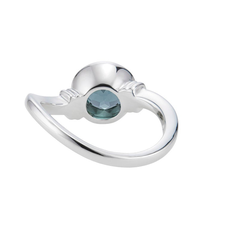 Manfredi .95 Carat Aquamarine White Gold Engagement Ring – image 4