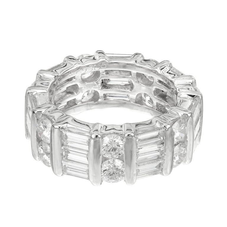 Kwiat 2.10 Carat Round Baguette Diamond Platinum Wedding Band Ring – image 2