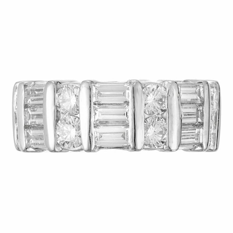 Kwiat 2.10 Carat Round Baguette Diamond Platinum Wedding Band Ring – image 3