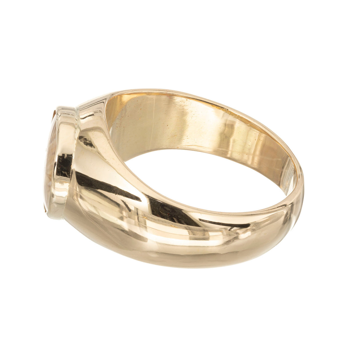 2.50 Carat Rutile Quartz Natural Yellow Dome Gold Ring – image 4