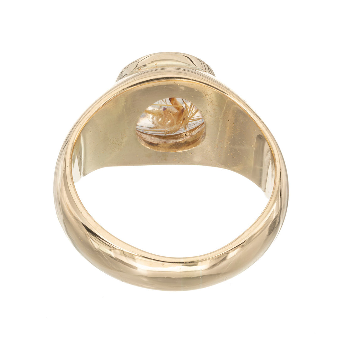 2.50 Carat Rutile Quartz Natural Yellow Dome Gold Ring – image 7