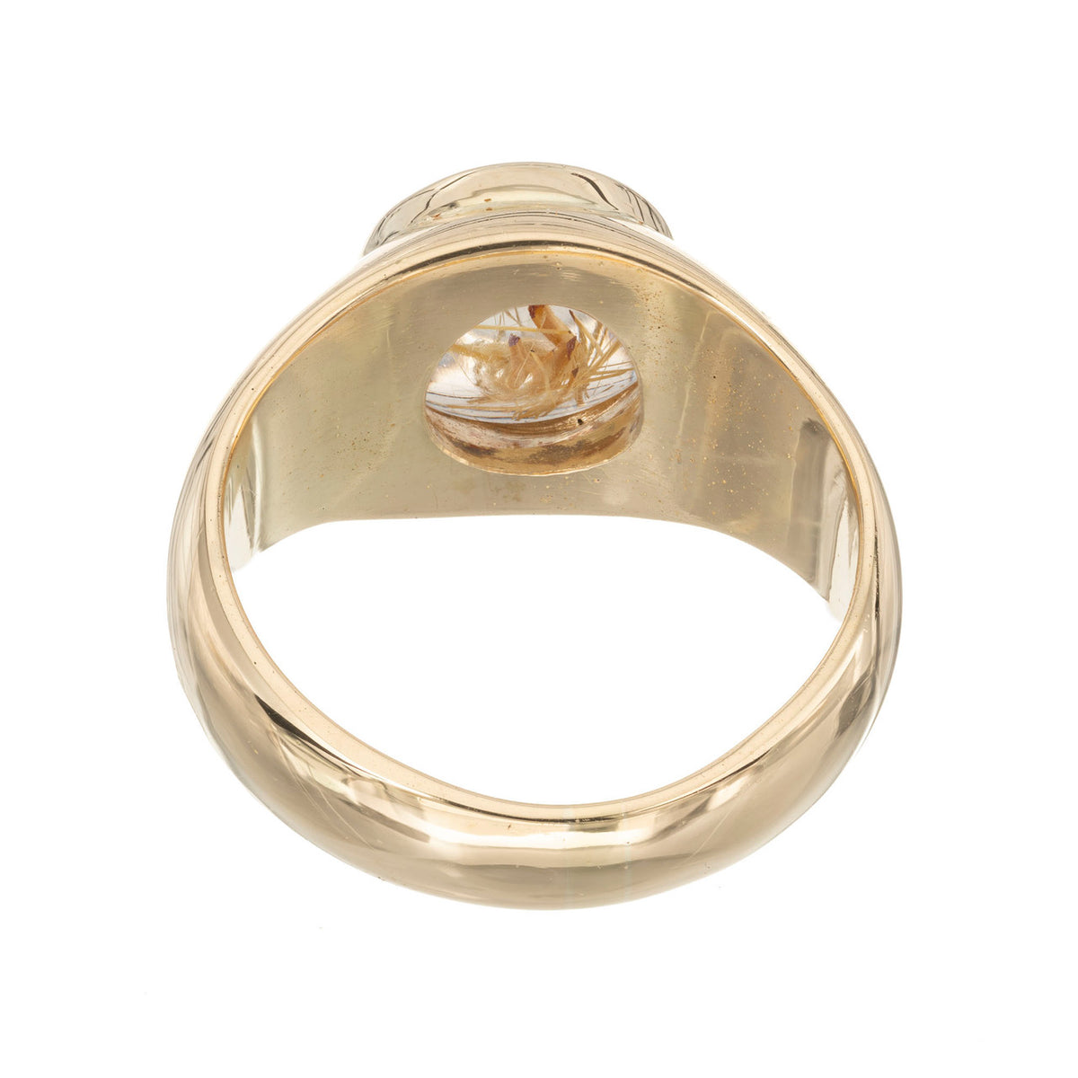 2.50 Carat Rutile Quartz Natural Yellow Dome Gold Ring – image 7