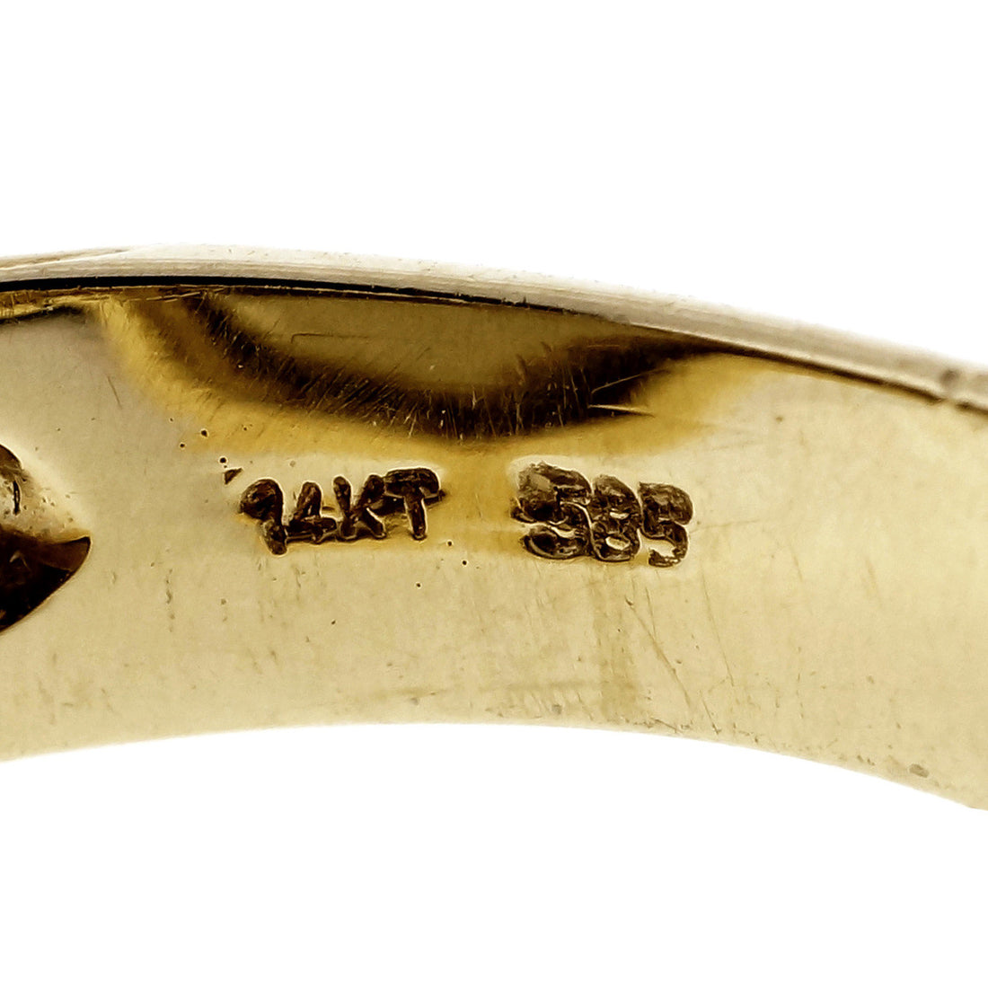 Estate Heavy 14k Gold Bezel Set 12.71ct Cabochon Set Smoky Quartz Ring Signed – image 2