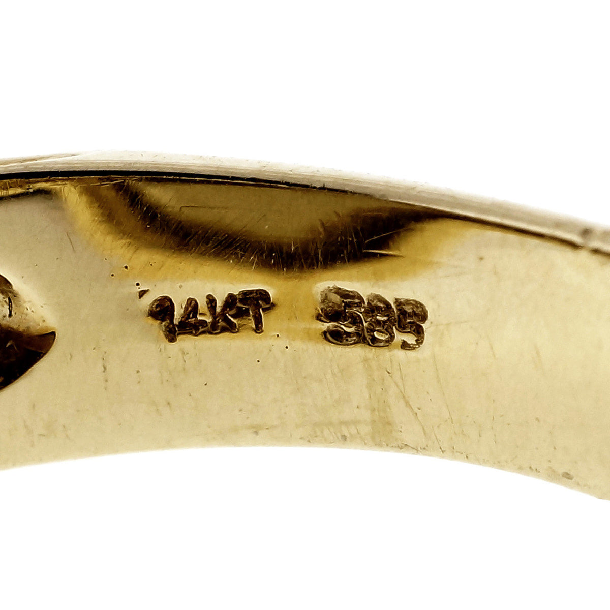 Estate Heavy 14k Gold Bezel Set 12.71ct Cabochon Set Smoky Quartz Ring Signed – image 2