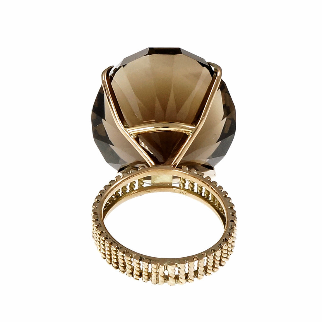 Vintage 1950 Large Oval Smoky Quartz Ring 14k Yellow Gold – image 4