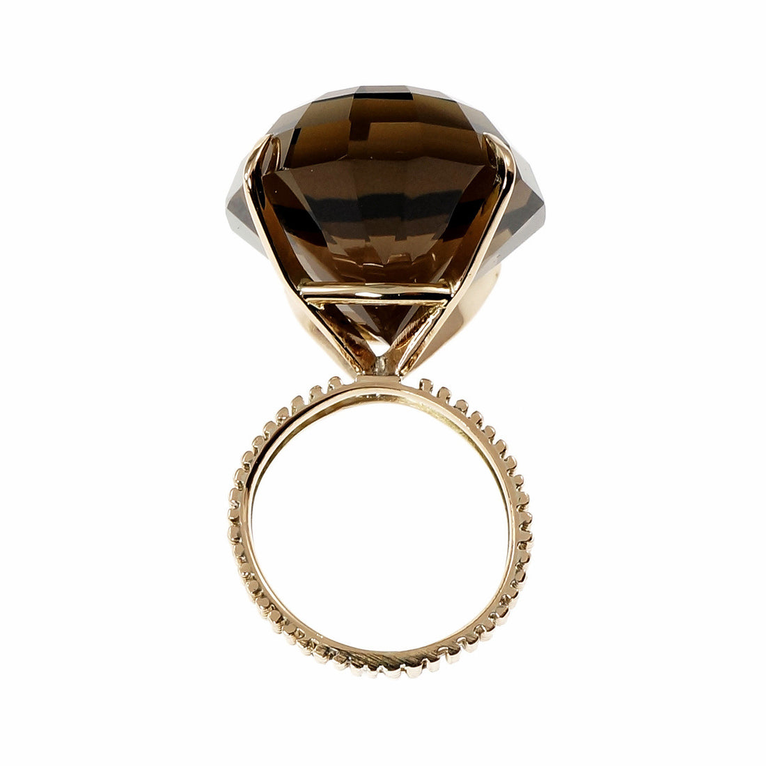 Vintage 1950 Large Oval Smoky Quartz Ring 14k Yellow Gold – image 5