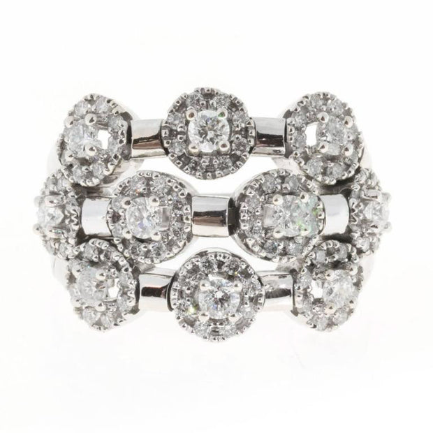 Sonia B Diamond 3 Row White Gold Flex Ring