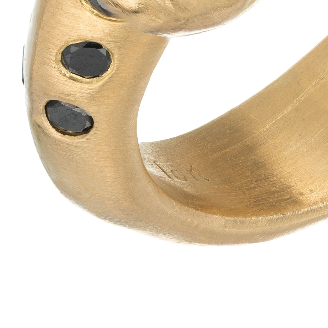 Robin Rotenier Black Tahitian Pearl Diamond Yellow Gold Ring – image 4