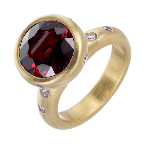Robin Rotenier GIA Certified 4.64 Spinel Pink Diamond Yellow Gold Cocktail Ring