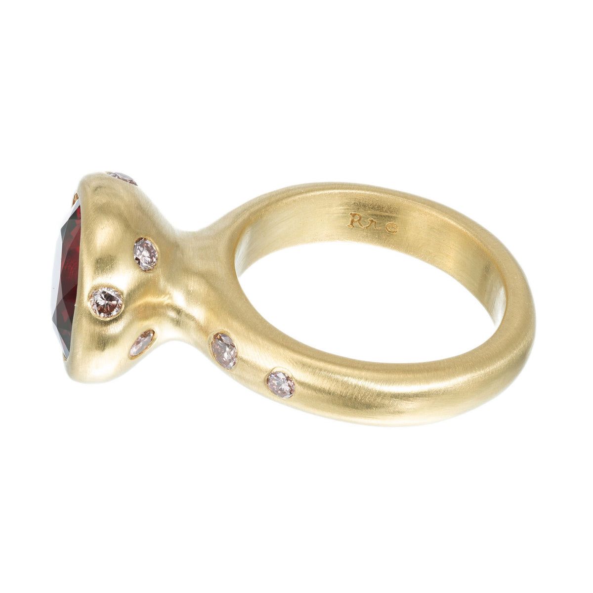 Robin Rotenier GIA Certified 4.64 Spinel Pink Diamond Yellow Gold Cocktail Ring – image 4