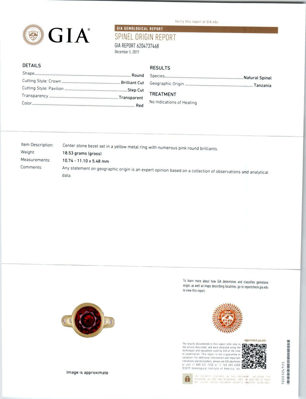 Robin Rotenier GIA Certified 4.64 Spinel Pink Diamond Yellow Gold Cocktail Ring – image 9