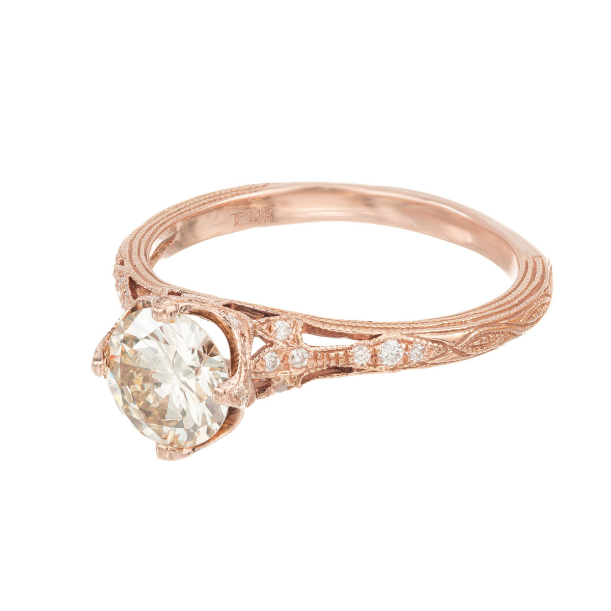 Peter Suchy GIA Certified .98 Carat Light Yellow Diamond Gold Engagement Ring – image 5