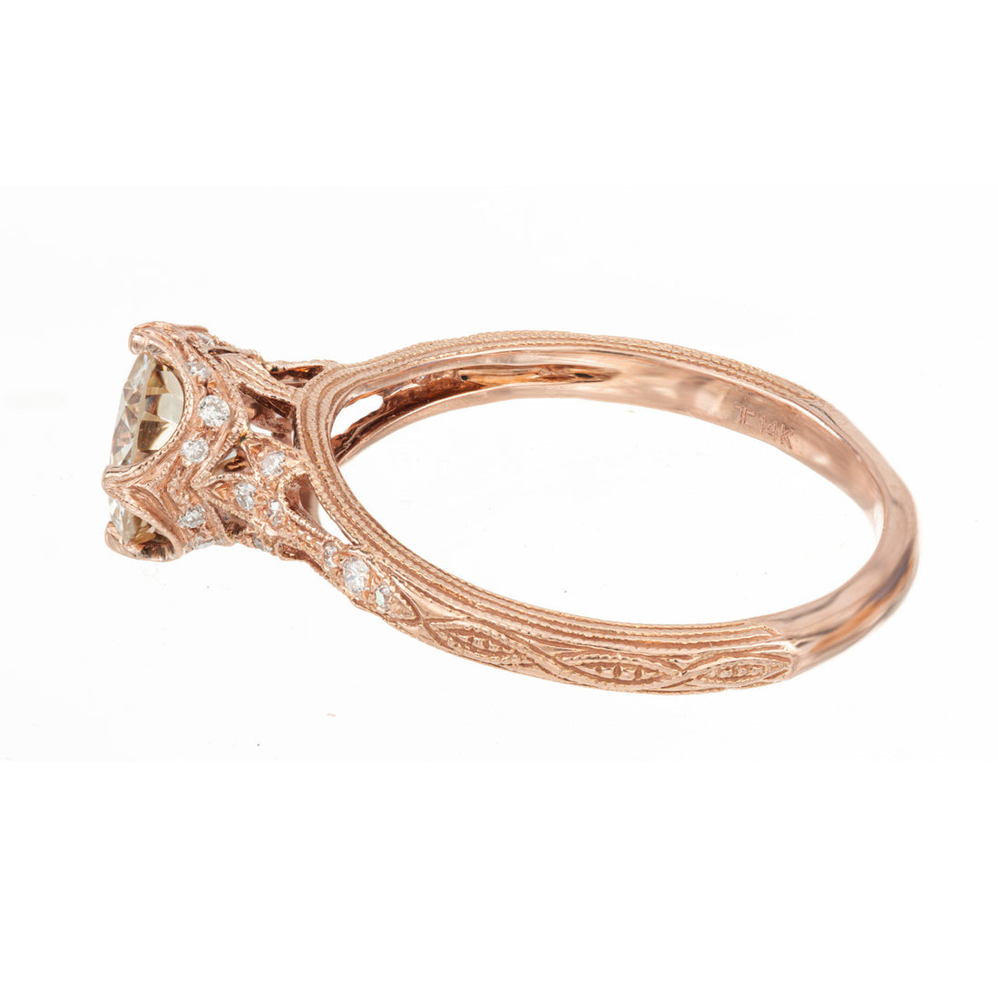 Peter Suchy GIA Certified .98 Carat Light Yellow Diamond Gold Engagement Ring – image 7