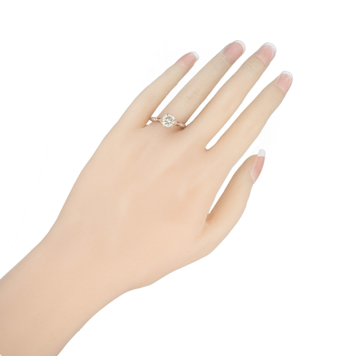 Peter Suchy GIA Certified .98 Carat Light Yellow Diamond Gold Engagement Ring – image 6