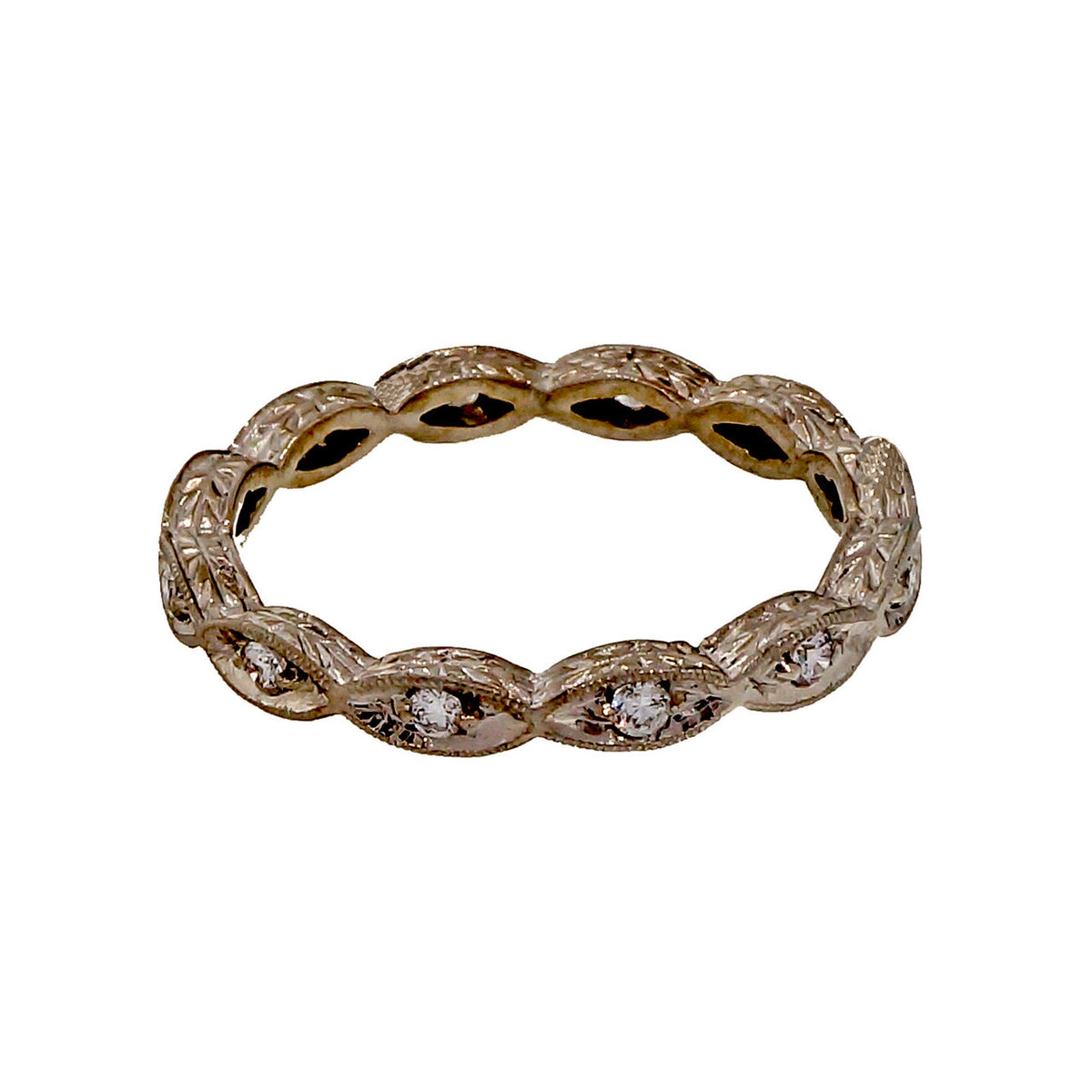 Art Deco Style PSD Platinum Wedding Band Ring .20ct Diamond Peter Suchy Designs